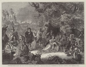 Champs de Highgate pendant le Grand Incendie de Londres, en 1666 - Edgar Melville Ward