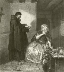 Juliette dans la cellule de Frère Laurent (gravure) - Edgar Melville Ward