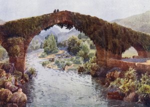 Espagne du Nord : Cangas de Onis, le pont sur la Sella - Edgar T. A. Wigram