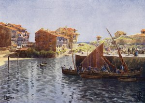 Espagne du Nord : Llanes, le port - Edgar T. A. Wigram