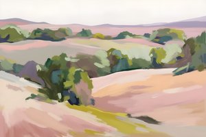 Collines aux couleurs pastel