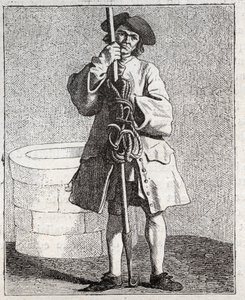 Le cureur de puits (gravure) - Edmé Bouchardon