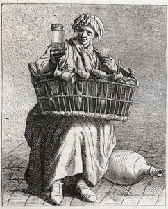 Le marchand de cognac - Petit métier de Paris (Études prises dans le bas Peuple, ou les Cris de Paris) - gravure par Edme Bouchardon (1698-1762) - Edmé Bouchardon