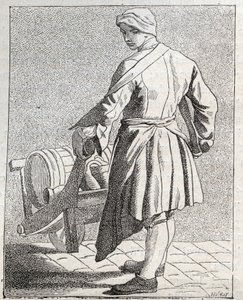 Le marchand de vinaigre - Petit métier de Paris (Études prises dans le bas Peuple, ou les Cris de Paris) - gravure par Edme Bouchardon (1698-1762) - Edmé Bouchardon