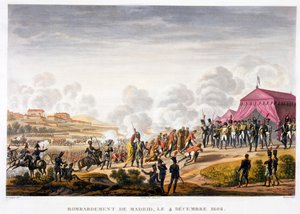 Le bombardement de Madrid, Espagne, 4 décembre 1808