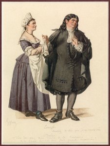 Portrait de Dorine et Tartuffe, vers 1870 (aquarelle)