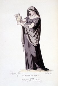 Le personnage de Cornélie dans la pièce de théâtre La mort de Pompée - Théâtre complet : (Recueil de pièces de Corneille) dessin de Geffroy, gravure de Colin - éd. Laplace, Sanchez et Cie, Paris 1884 - Edmond Aime Florentin Geffroy