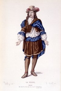 Le personnage de Philiste dans La veuve ou le traître trahi - Théâtre complet: (Collection des pièces de Corneille) dessin de Geffroy, gravure de L. Wolff - éd. Laplace, Sanchez et Cie, Paris 1884 - Edmond Aime Florentin Geffroy