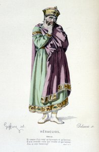 Le personnage de Phocas dans la tragédie Héraclius - Théâtre complet : (Collection de pièces de Corneille) dessin de Geffroy, gravure de Delanoix - éd. Laplace, Sanchez et Cie, Paris 1884 - Edmond Aime Florentin Geffroy