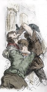 Peste noire : massacre des Juifs, 1348, illustration de "Histoire-populaire-de-France" par Charles Lahure, 1866 - Edmond Charles Yon
