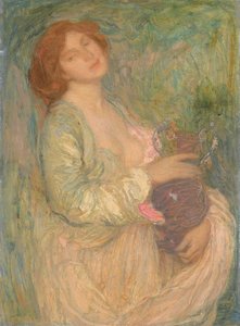 Femme avec vase