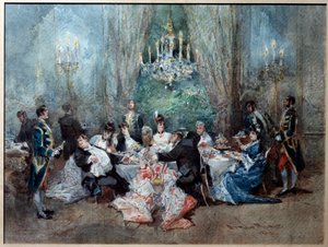 Scène de repas. Illustration pour la scène 10 de l