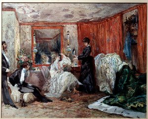 Comédienne de théâtre Hortense Schneider dans sa loge - Edmond Morin