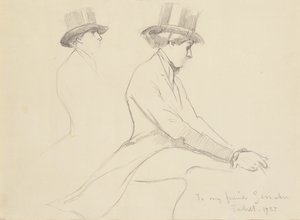 Figures équestres (crayon sur papier)