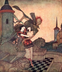 "Le Prince, regardant dehors, le vit saisir la Princesse et s