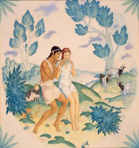 Le jeune couple, Daphnis et Chloé - Edmund Dulac