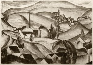 Paysage avec maisons - Edmund Fabry