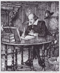 Shakespeare dans son étude - Edmund Joseph (after) Sullivan