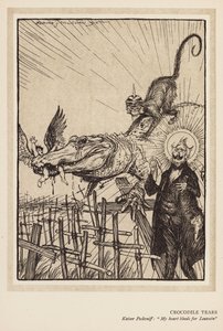 La guirlande du Kaiser : Larmes de crocodile (lithographie) - Edmund Joseph (after) Sullivan