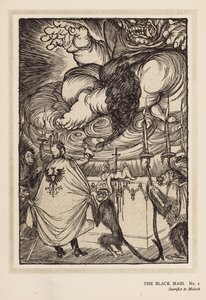 La guirlande du Kaiser : La messe noire (lithographie) - Edmund Joseph (after) Sullivan