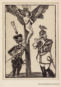 La Guirlande du Kaiser : La Crucifixion de la Belgique (lithographie) - Edmund Joseph (after) Sullivan