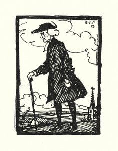 Illustration pour Le Vicaire de Wakefield par Oliver Goldsmith (lithographie en couleur) - Edmund Joseph Sullivan