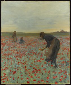 Filles dans un champ de coquelicots, vers 1896 - Edmund Montague Morris