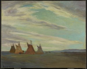 Campement indien sur la prairie, fin du 19e-début du 20e siècle