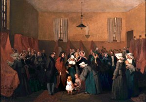 Visite de Napoléon III et Eugénie à la crèche de Sœur Rosalie - Edouard Alexandre Sain