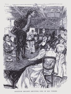 Paris bohème : Aristide Bruant récitant un de ses vers (litho) - Edouard Alfred (1875-1954) Cucuel