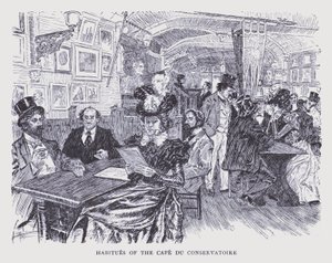 Paris bohème : Habitudes du Café du Conservatoire (litho)