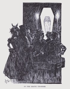 Bohemian Paris : Dans la chambre de la mort (litho) - Edouard Alfred (1875-1954) Cucuel
