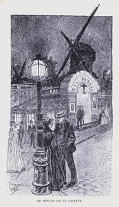 Bohemian Paris: Le Moulin de la Galette (litho) - Edouard Alfred (1875-1954) Cucuel