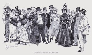 Paris bohème : Spectateurs au Bal Bullier (litho)