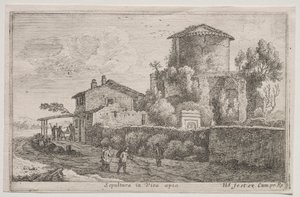 Vues diverses dans et autour de Rome : Tombeau le long de la voie Appienne - Édouard Baldus