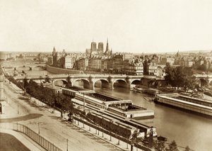Seine avec ponts, en arrière-plan Notre-Dame de Paris - Édouard Baldus