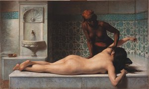 Massage, scène de hammam, 1883 - Edouard Debat Ponsan