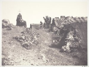 Chaumieres en Auvergne, avec un calvaire - Edouard Denis Baldus
