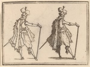 Gentleman avec canne - Edouard Eckman after Jacques Callot