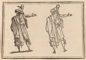 Homme Vu de Dos avec le Bras Droit Étendu - Edouard Eckman after Jacques Callot