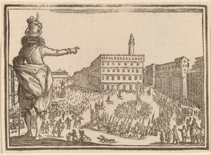 Piazza della Signoria, Florence - Edouard Eckman after Jacques Callot