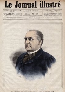 Jérôme Bonaparte dit Plon (Plonplon) (1822-1891) (Napoléon-Jérôme Bonaparte ou Prince Jérôme Napoléon), fils de Jérôme Bonaparte (1784-1860) - Gravure de Navellier dans « Le Journal Illustré » de 1891