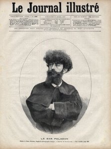 Le Sar Mérodack Joséphin Péladan, pseudonyme de Joséphin Péladan (1858-1918) écrivain et occultiste français - Gravure de Navellier dans « Le Journal Illustré » de 1892