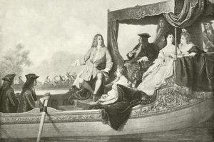 Concert fluvial de Handel pour George I (gravure) - Edouard Jean Conrad Hamman