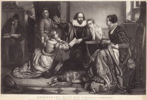 Shakespeare avec sa famille à Stratford-upon-Avon, récitant la tragédie de Hamlet - Edouard Jean Conrad Hamman