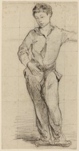 Attribué à Édouard Manet - Jeune homme debout (Léon Leenhoff) (recto), 1864-65 - Édouard Manet