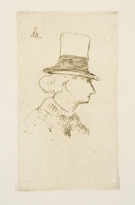 Baudelaire de profil portant un chapeau, 1862 - Édouard Manet