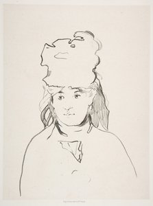 Berthe Morisot en silhouette, 1872-74, publié en 1884 - Édouard Manet