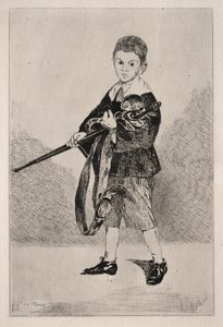 Enfant avec épée, tourné vers la gauche