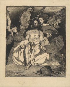 Christ mort avec des anges